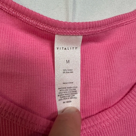 Vitality Pink Ribbed Tank - Picture 2 of 2